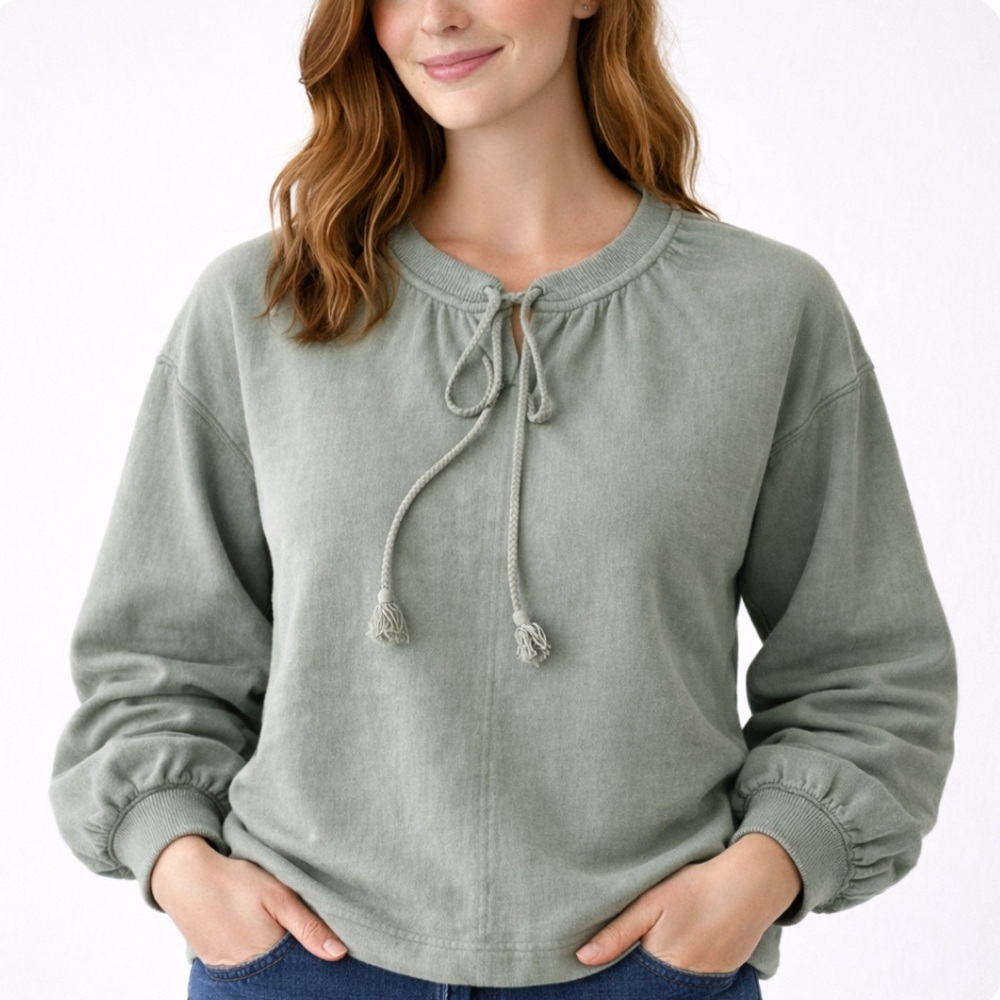 Aerie, Relaxed Pullover Sweatshirt Sage Green, Size M